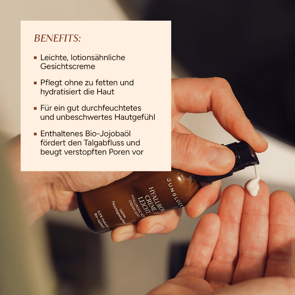Benefits Hyaluron Creme Leicht JUNGLÜCK
