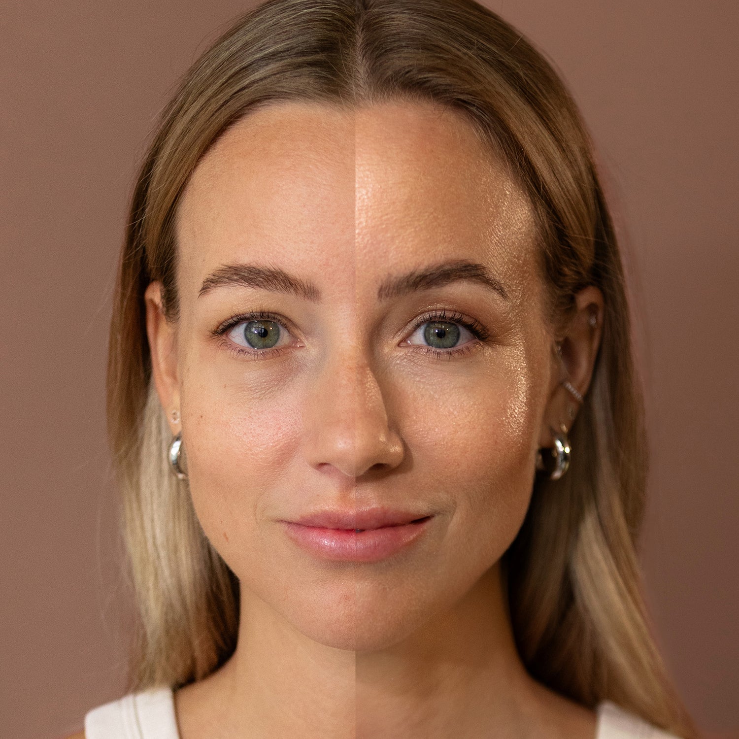 Getöntes Glow Serum by Christina Bischof   - vorher/nachher