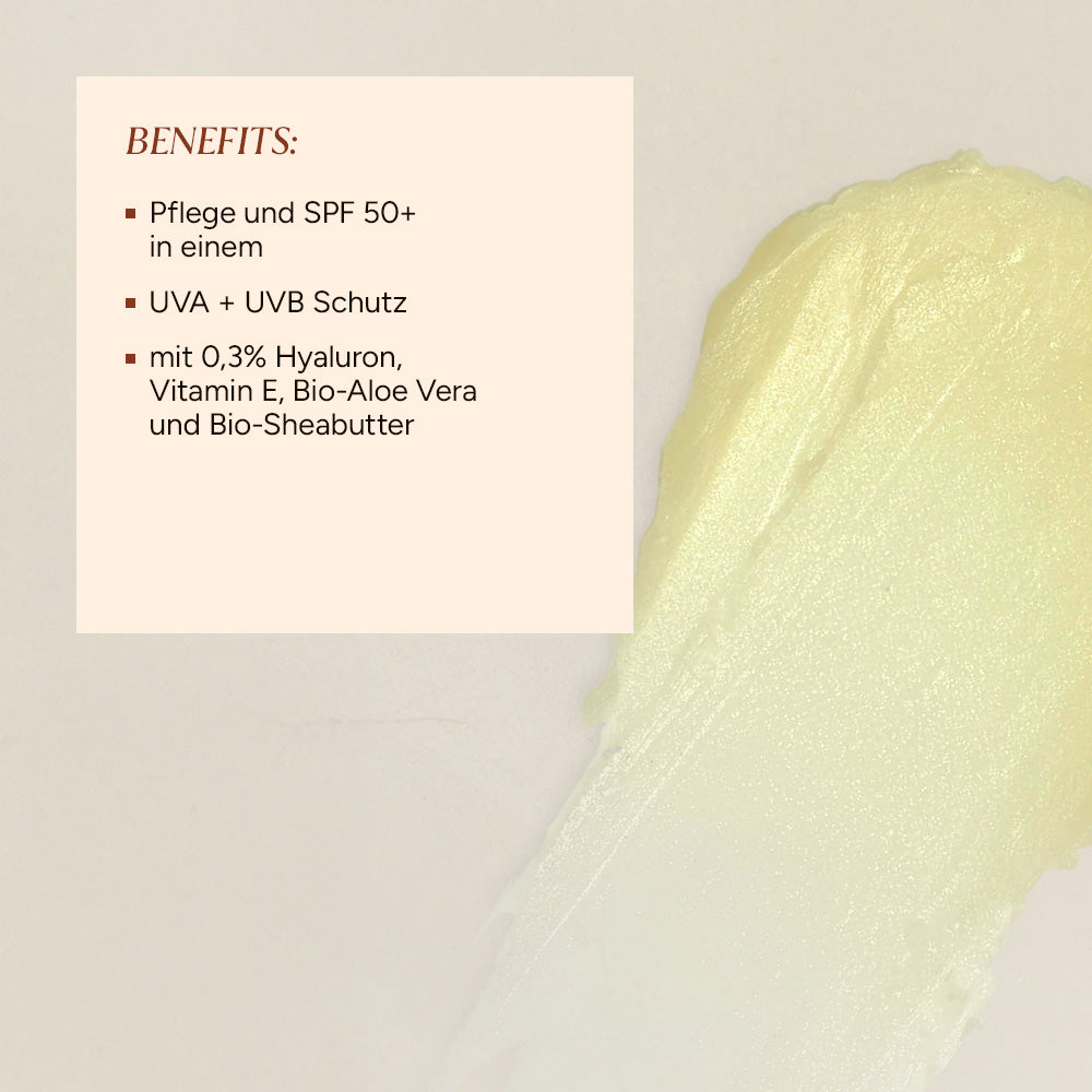 Junglück Hyaluron Lippenbalsam SPF 50+ - Textur & Benefits