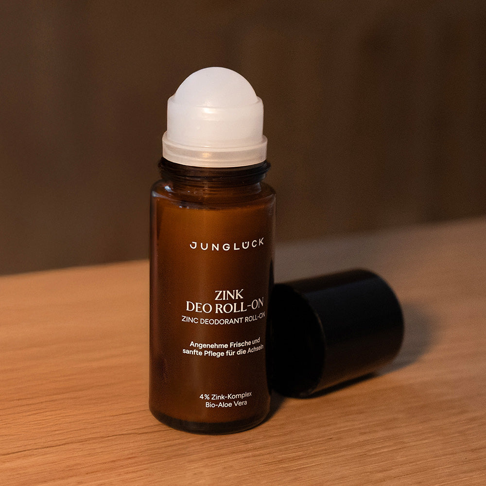 Junglück Zink Deo Roll-On in Braunglas